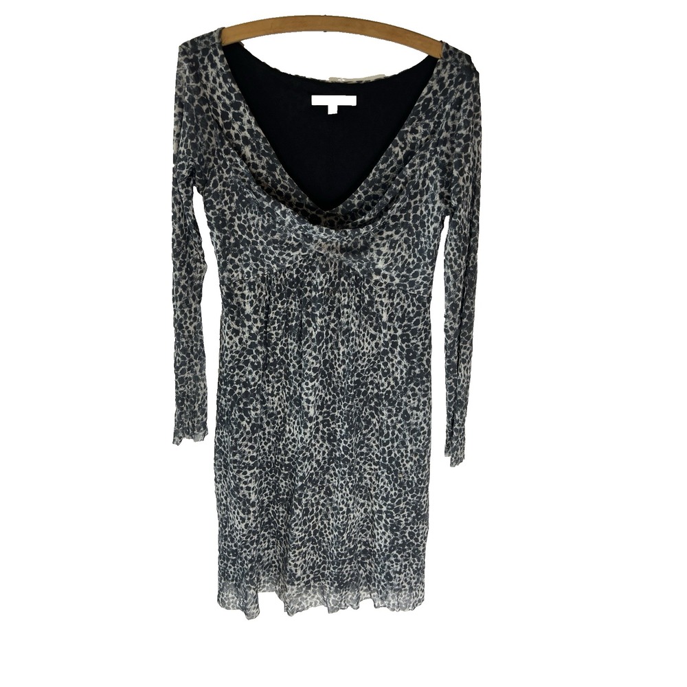Vintage Y2K Cache Luxe‎ Bodycon Babydoll Animal Print Dress Women M